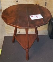 Antique Maple Cushman Table 25” across X 26” tall