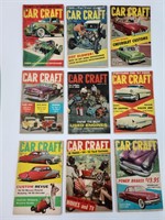 Lot of 9, Car Craft Magazines, Circa 1957