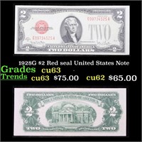 1928G $2 Red seal United States Note Grades Select