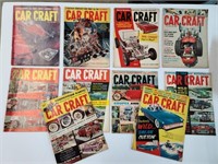 Lot of 10, Car Craft Magazines, Circa 1960