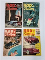 Lot of 4, 'Rod & Custom' Magazines, Circa 1956