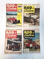 Lot of 4, 'Rod & Custom' Magazines, Circa 1953
