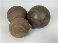 3 Antique Shot Put Balls