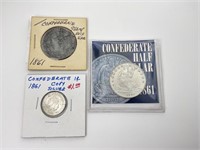 Confederate Half Dollar, Tribute & 1Cent Silver