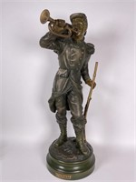 Metal Cast Sculpture Civil War Infantry Retreat
