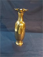 19" x 6" Brass Engraved Vase