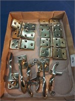 Lot of Polished Brass Hinges and Lock Sets