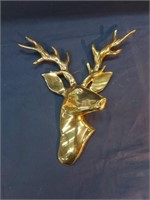 Large Brass Deer/Buck Head Wall Decor
