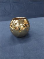 Brass Tea Light/ Candle Holder w/Punched Stars