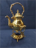 Brass Teapot and Warming Stand.