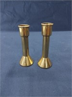 Pair of Brass Taper Candle Stick Holders 4.25"