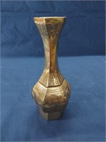 Engraved Brass Bud Vase 8.25" Tall