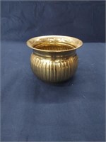 Brass Pot/Flower Pot 4.25" tall x 6" Round