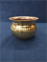 Brass Pot/Flower Pot 4.25" tall x 6" Round