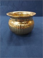 Brass Pot/Flower Pot 4.25" tall x 6" Round