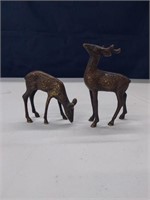 Solid Brass Buck and Doe Set 3- 4" Tall