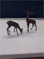Solid Brass Buck and Doe Set 6-7" Tall