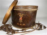 Large Early Civil War Style G.A.R Drum For Repair