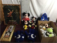 assorted Mickey Mouse, NIB guitar, clock