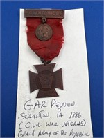 1886 G.A.R. Reunion Medal Pennsylvania
