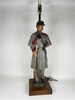 Tall Dunning Ind. Resin Civil War Soldier Lamp