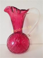 Vintage Cranberry Glass Pitcher