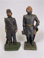 2 Vintage Cast Iron Civil War Soldiers