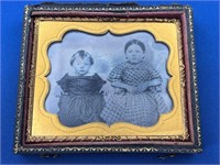 Civil War Era 1/4 Plate Tintype Little Girls