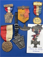 Civil War Sons Of Veterans Medals/Pins