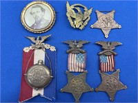 Civil War GAR Medals, Picture, Hat Pin
