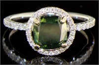 14kt Gold 3.47ct Fancy Green Diamond Ring
