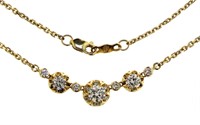 14kt Gold Elegant 3/4 ct Diamond Evening Necklace