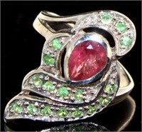 Gorgeous Genuine Tourmaline Designer Ring