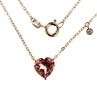 Rose Toned Genuine Topaz & Diamond Accent Necklace