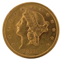 1893 Liberty Head $20.00 Gold Double Eagle