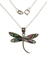 Beautiful Natural Abalone Dragonfly Necklace