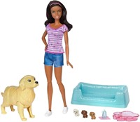 ?Barbie Dolls with Mommy Dogs and Newborn Puppies
