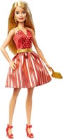 Barbie Holiday Red and Gold Dress GFF68