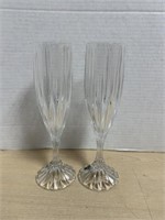 Mikasa Park Lane fluted champagne crystal glasses
