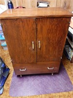 MID CENTURY SOLID WOOD CABINET