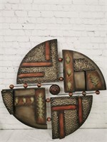 Offset Metal Wall Art with Earth tones
