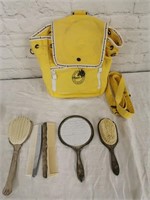 Liz Claiborne Bag, Hand Mirror, Brushes & Combs