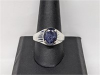 5cts Blue Sapphire Astrology Ring in sterling