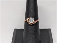 60cts White Moissanite Ring in sterling silver ros