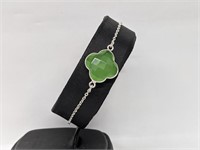 Green Chalcedony bracelet in sterling silver
