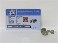40.75cts Green Sapphires. Irr shape. GLI certified