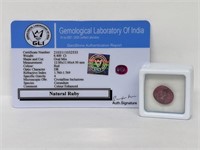 6.40cts Natural Ruby. Oval cut. GLI certified