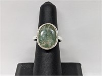 11cts Natural Emerald Gemstone ring in sterling