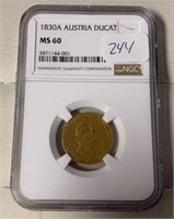 (No Shipping) 1830A Austria Ducat Franz II Gold Co