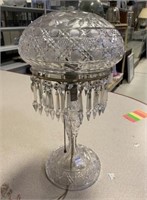 Antique Cut Glass Mushroom Dome Table Lamp